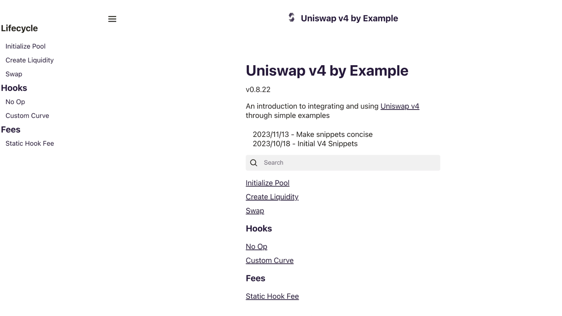 Uniswap V4 by example Uniswap V4 by example