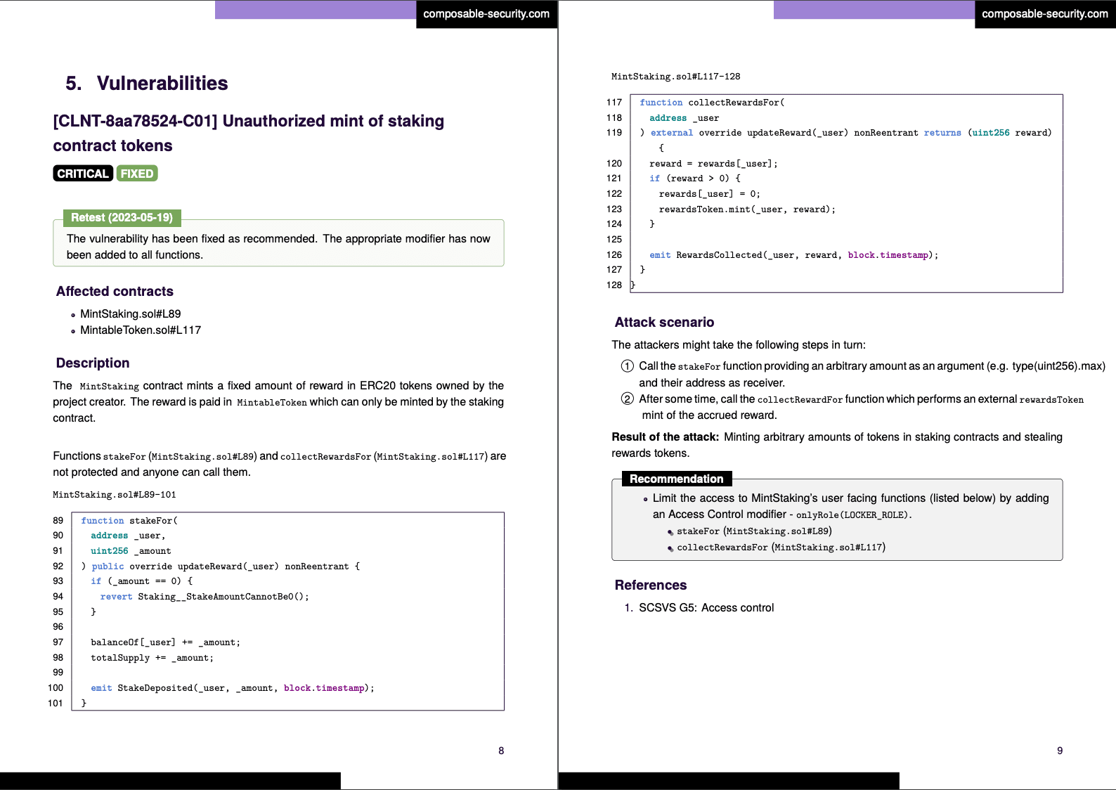 Smart contract vulnerability description Smart contract vulnerability description